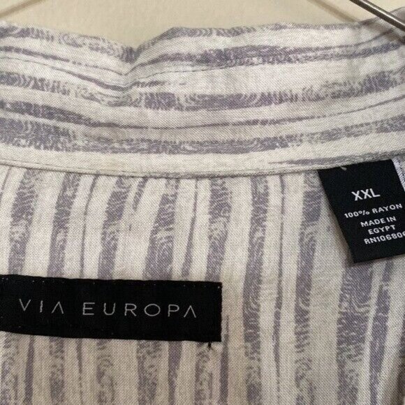Via Europa mens casual shirt in size XXL 100% Rayon - Picture 5 of 7